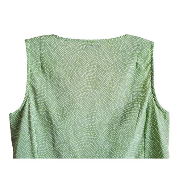 BANANA REPUBLIC Women M Blouse Sleeveless Ruffles Button Up Lime Green Bust 36" - Picture 6 of 7